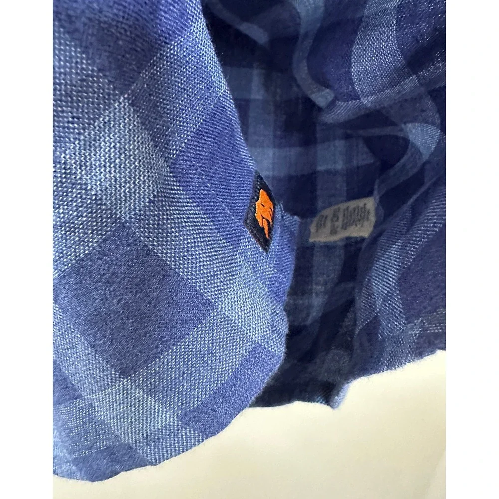 NWT The Normal Brand Jasper Button Down Long Sleeve Shirt Medium Soft Blue Plaid - Picture 7 of 10